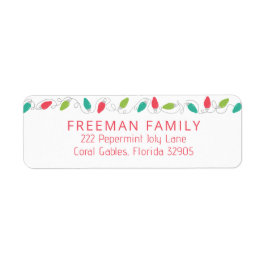 String Lights Christmas Return Address Label