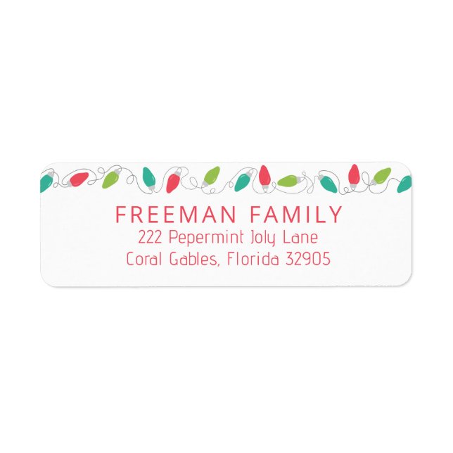 String Lights Christmas Return Address Label (Vorne)
