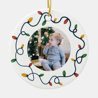 String Lights Custom Foto Baby 1. Weihnachten Keramik Ornament