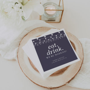 String Lights Eat Drink Wir sind Verheiratet Hochz Serviette