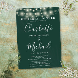 String Lights Emerald Script Probe Dinner Einladung