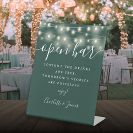 String Lights Emerald Signature Script Open Bar Sockelschild