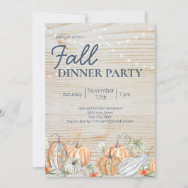 String Lights Fall Dinner Partys Pumpkin Einladung