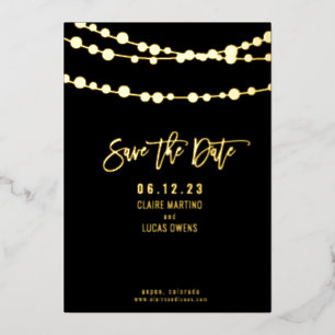 String Lights Foil Save the Date Folieneinladung