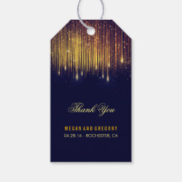 String Lights Gold and Navy Wedding Vielen Dank Geschenkanhänger