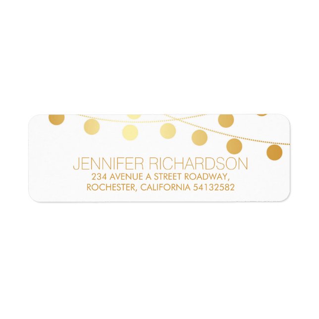 String Lights Gold Foil Wedding Return (Vorne)