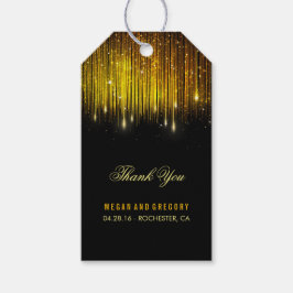 String Lights Gold und Black Wedding Vielen Dank Geschenkanhänger