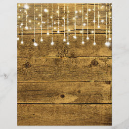String Lights & Golden Wood Fall Scrapbook Paper