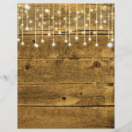 String Lights & Golden Wood Fall Scrapbook Paper