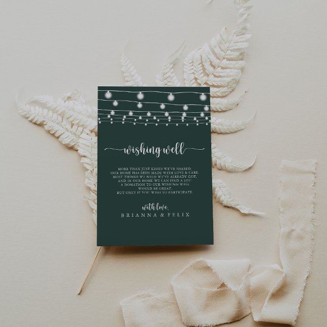 String Lights Grüne Hochzeit wünschend gut Begleitkarte (Von Creator hochgeladen)