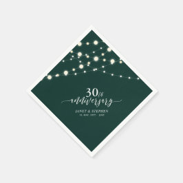 String Lights | Grüner 30. Hochzeitstag Serviette