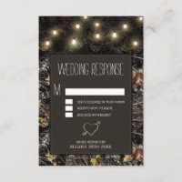 String Lights + Jäger Camouflage Hochzeitungs-RSVP