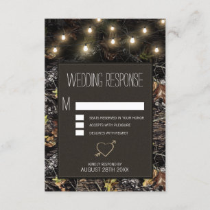 String Lights + Jäger Camouflage Hochzeitungs-RSVP RSVP Karte