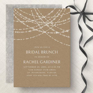 String Lights Kraft Bridal Brunch Einladung