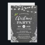 String Lights Lace Chalkboard Weihnachtsfeiertag P Einladung<br><div class="desc">Mit diesen vordefinierten Vorlagen können Sie Ihre Einladung ganz einfach so gestalten, dass Sie sie ganz individuell gestalten können. Für weitere Anpassungen klicken Sie bitte auf den Link "Weiter anpassen" und verwenden Sie unser benutzerfreundliches Designwerkzeug, um diese Vorlage zu ändern. Wenn Sie Thicker-Papiere / Matte Finish bevorzugen, können Sie den...</div>