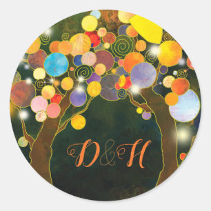 String Lights Liebe Trees Bevorzugung Runder Aufkleber