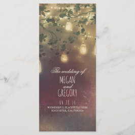 String Lights Mason Jar Rustic Weddingprogramme Programm