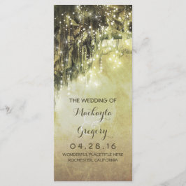 String Lights Moss Branches Wedding Programs Programm