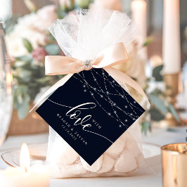 String Lights Navy Blue Elegant Hochzeit mit Liebe Geschenkanhänger