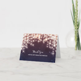 String Lights Navy Wedding Vielen Dank Dankeskarte
