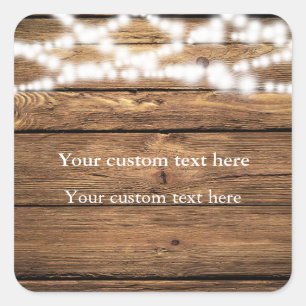 String Lights on Wood Rustic Elegant Sticker Gefal