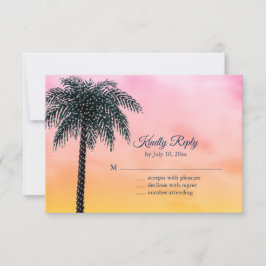 String Lights Palm Tree Sunrise UAWG RSVP Karte