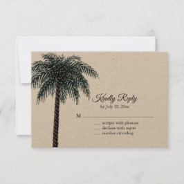 String Lights Palm Tree UAWG on Kraft Paper RSVP Karte
