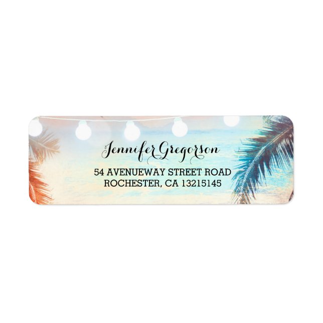 String Lights Palms Beach Sunset Return Wedding (Vorne)