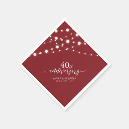 String Lights | Ruby Red 40. Hochzeitstag Serviette