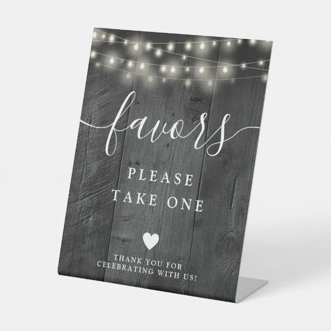 String Lights Rustikale Black Barn Wood Favoriten Sockelschild (Vorderseite)