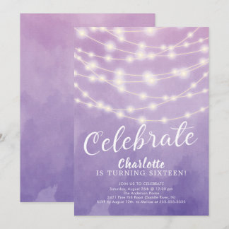 String Lights Sweet 16. Geburtstag Einladung