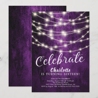 String Lights Sweet 16. Geburtstag Einladung