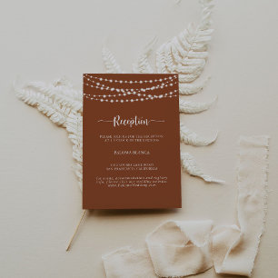 String Lights Terracotta Hochzeitsempfang Begleitkarte