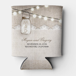 String Lights und Mason Jar Rustic Burlap Dosenkühler