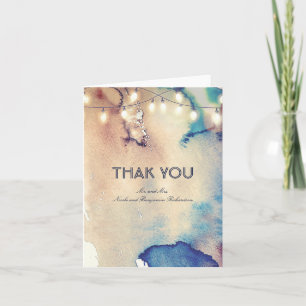 String Lights und Vintage Aquarellfarben Danke