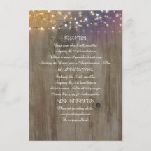 String Lights Wood Rustic Wedding Information