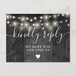 String Lights Wood Song Request UAWG Postcard Einladungspostkarte
