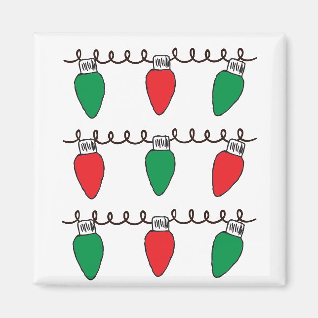 String Lights Zeichnend Weihnachts-Glühbirne Zeich Magnet (Vorne)