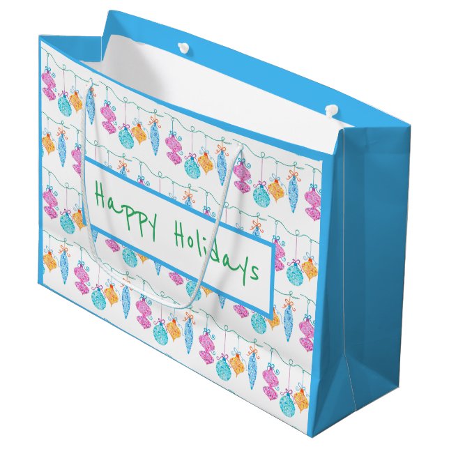 String Ornamente Große Geschenktasche Geschenktüte (Vorderseite Schrägansicht)