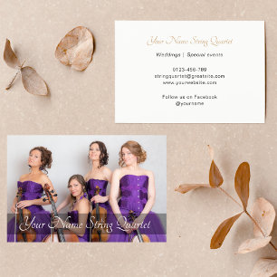 String Quartet Foto Template Musician White Visitenkarte