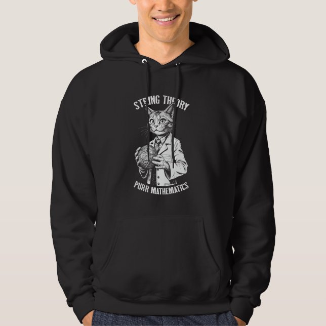String Theory Cat Funny Physics Mathematics Scient Hoodie (Vorderseite)