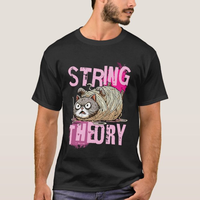 String Theory s Lustige Katze Physik s Lehrer Stud T-Shirt (Vorderseite)