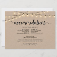 Strings Lights Kraft, Unterkunftskarte