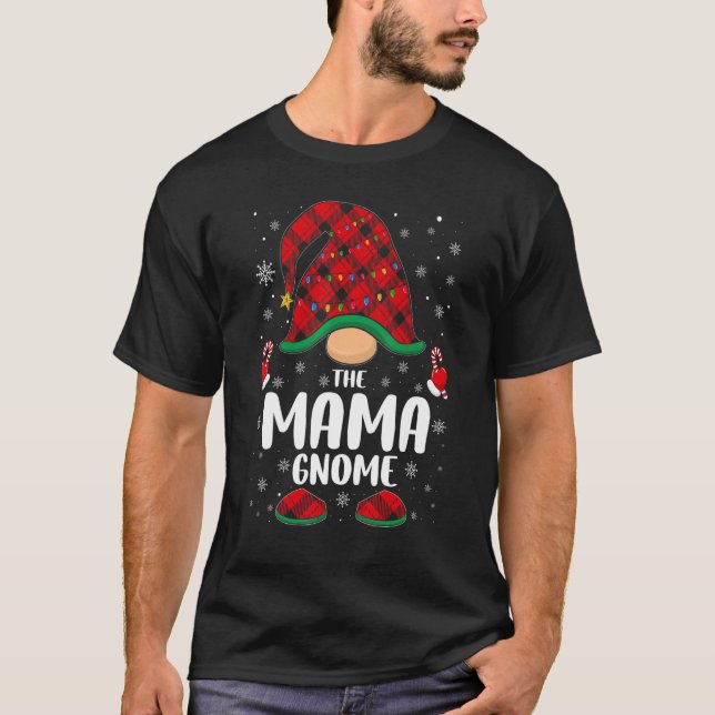 Strings of Lights Wraped Mama Gnomes   T-Shirt (Vorderseite)