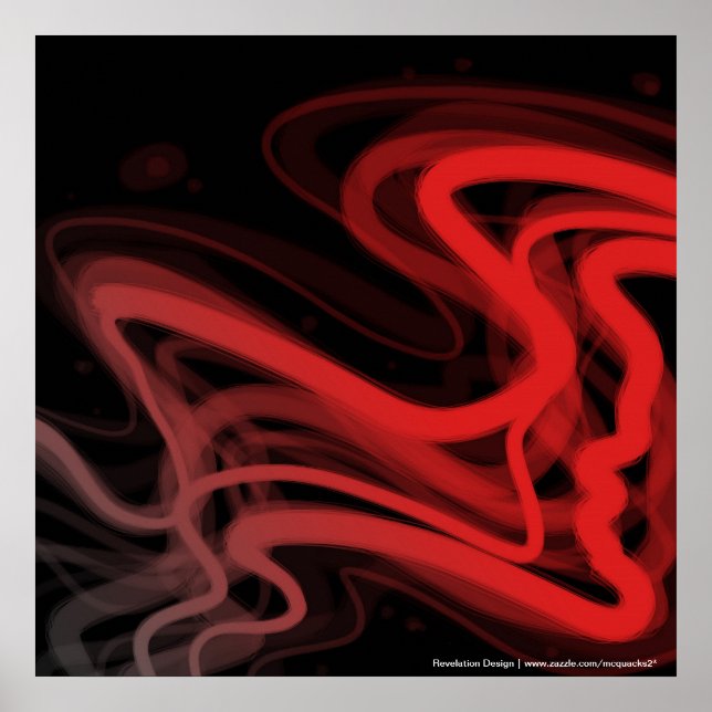 Stringy Red Abstrakt Poster (Vorne)