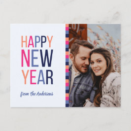 Strip Benutzerdefiniertes Foto Rosa Lila Neues Jah Feiertagspostkarte