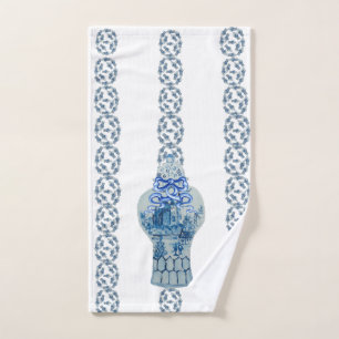 Strip Blue & White Ginger Jar Handtuch