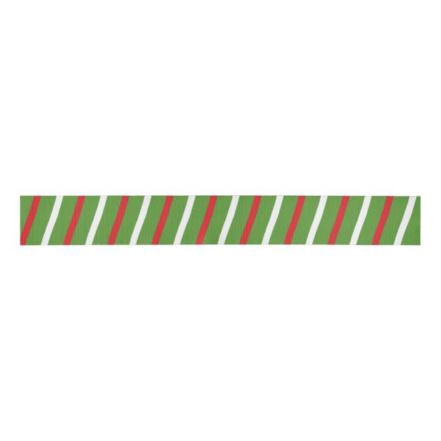 Strip Candy Cane Green White Ripsband (Vorderseite)