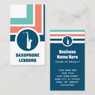 Strip Chic Saxophon Business Card Visitenkarte