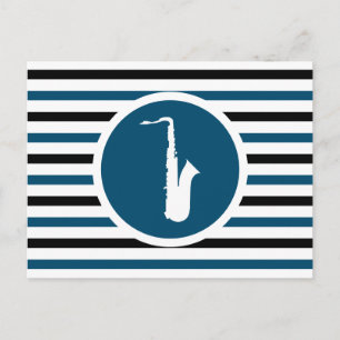 Strip Chic Saxophon Postkarte